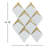 3" x 4" Thassos White and Gold Metal Chevron Novelty Mosaic Wall Tile