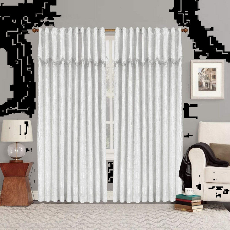 Pedoulas Room Darkening Curtain Pair, White/Cream, 228cm Width x 228cm Drop