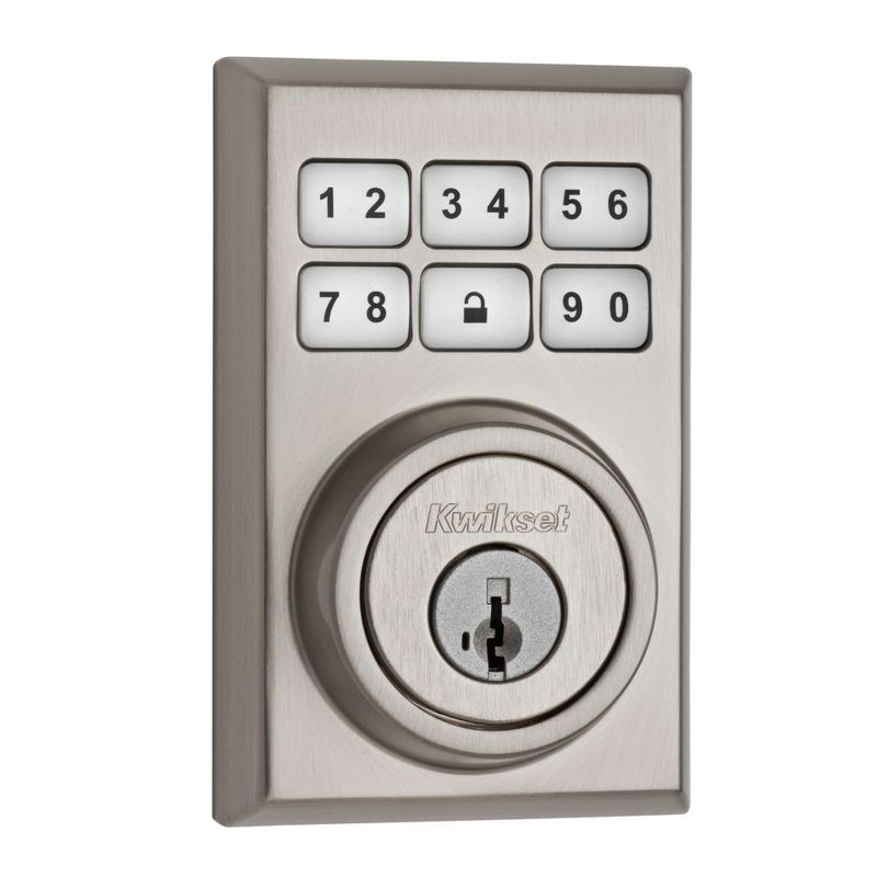 Smartcode Touchpad Electronic Deadbolt with Smartkey, Satin Nickel