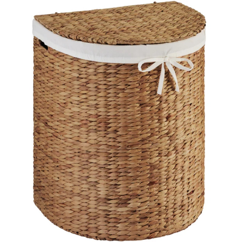 Half Moon Round Laundry Hamper, Chestnut