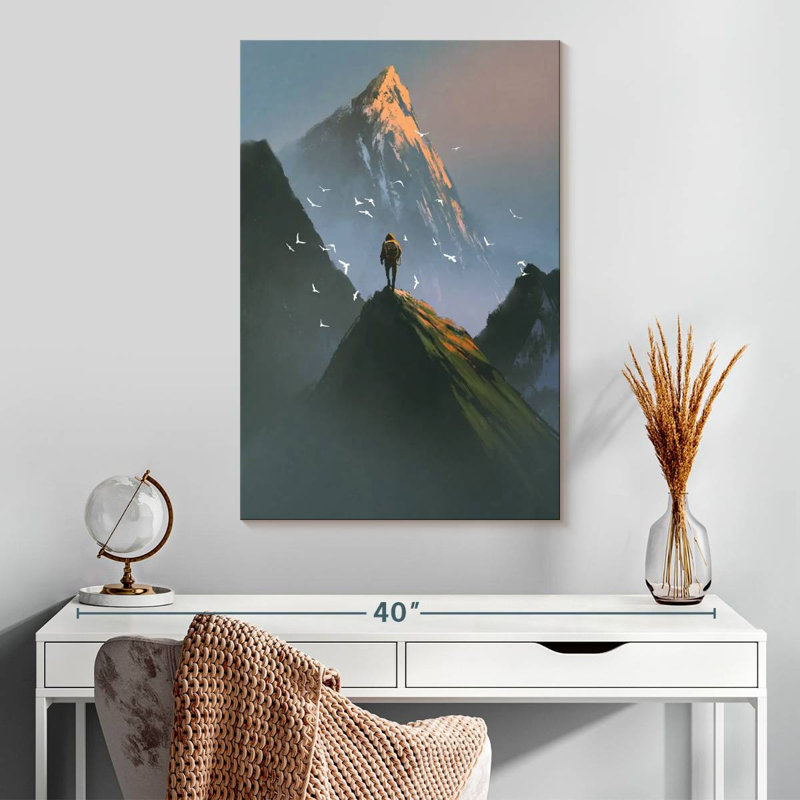 Senne, homme sur la montagne, H 30 po x l 20 po