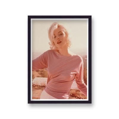 Marilyn Monroe Seductive Pose Pink Sweater in Sunshine 1 Piece Single Picture Frame Wall Art