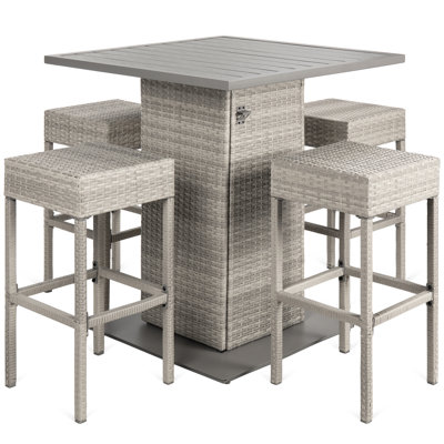 Ausmus Metal Bar Set with Stools by Hokku Designs