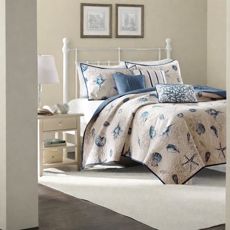 Ensemble de literie Coastal, ensemble de lit simple réversible en microfibre de polyester