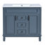 Meuble-lavabo 36 po avec lavabo supérieur, armoire à miroir Royal, armoire de rangement moderne avec 2 portes à fermeture douce et 2 tiroirs, meuble-lavabo simple-555116412