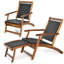 Aleshka Outdoor Acacia Wood Chaise Lounge