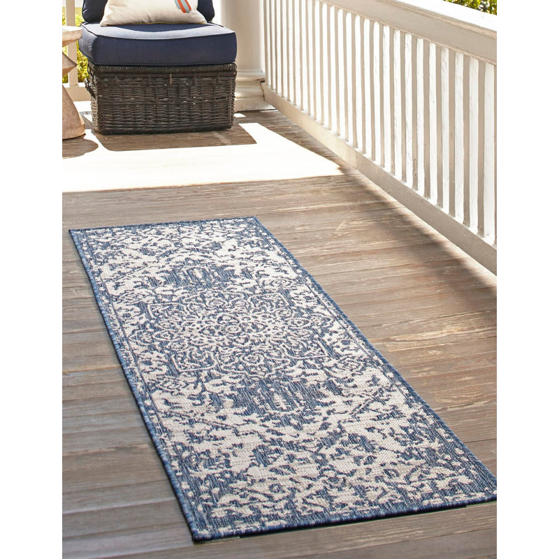 Outdoor Destiny Area Rug Bone Color, Runner 2' x 8'