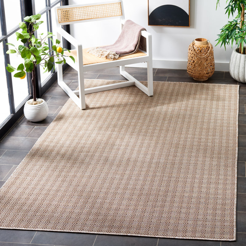 Tapis d'intérieur / extérieur à motif géométrique Alexios Performance, Rectangle 4 pi x 6 pi