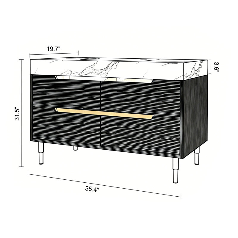 Meuble-lavabo simple 35,4 po avec lavabo