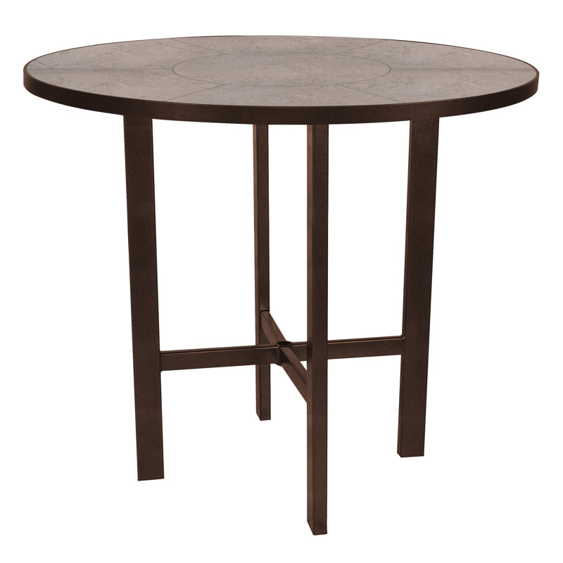 Tables Outdoor Round Bar Table, Copper Creek, Summit Gray, 29.5" H x 42" W x 42" D