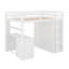 Lit mezzanine double avec tiroirs, bureau et garde-robe