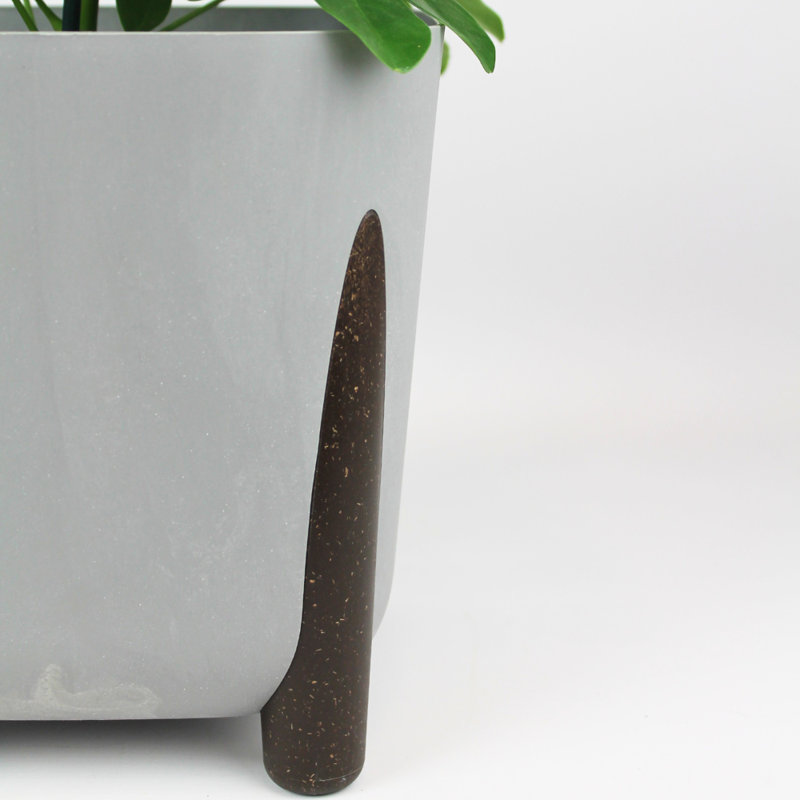 Suzelle Pot Planter Lightweight Concrete Effect Recycled Plastic Pot, 32.2cm H x 36cm W x 36cm D, Grey