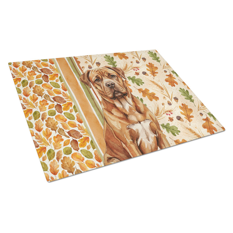 Planche à découper en verre acajou héritage Dogue de Bordeaux