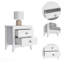 Table de chevet blanche, table de bout avec deux tablettes et quatre pieds