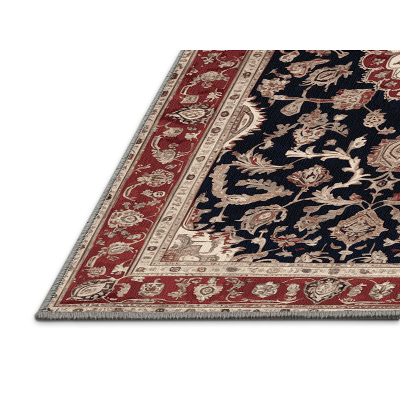 Machine Washable Persian Gray Area Rug, Rectangle 5' x 7'