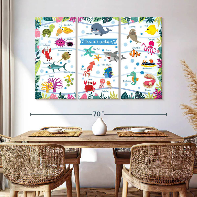 Ashelle Ocean Creatures Chart, 42" H x 65" W
