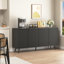 Buffet Modern Farmhouse moderne avec 4 portes, tablettes réglables et motif hexagonal pour un rangement polyvalent et un décor élégant