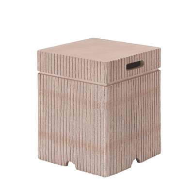 16.15x20 inch Tank Holder/Side Table, Natural Travertine