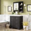 Ensemble de meuble-lavabo élégant avec armoire à miroir et beaucoup de rangement, idéal pour les espaces de salle de bain organisés et élégants.-106319054-106319053
