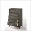 Commode, commode 5 tiroirs Valdemar Gris | Bois synthétique