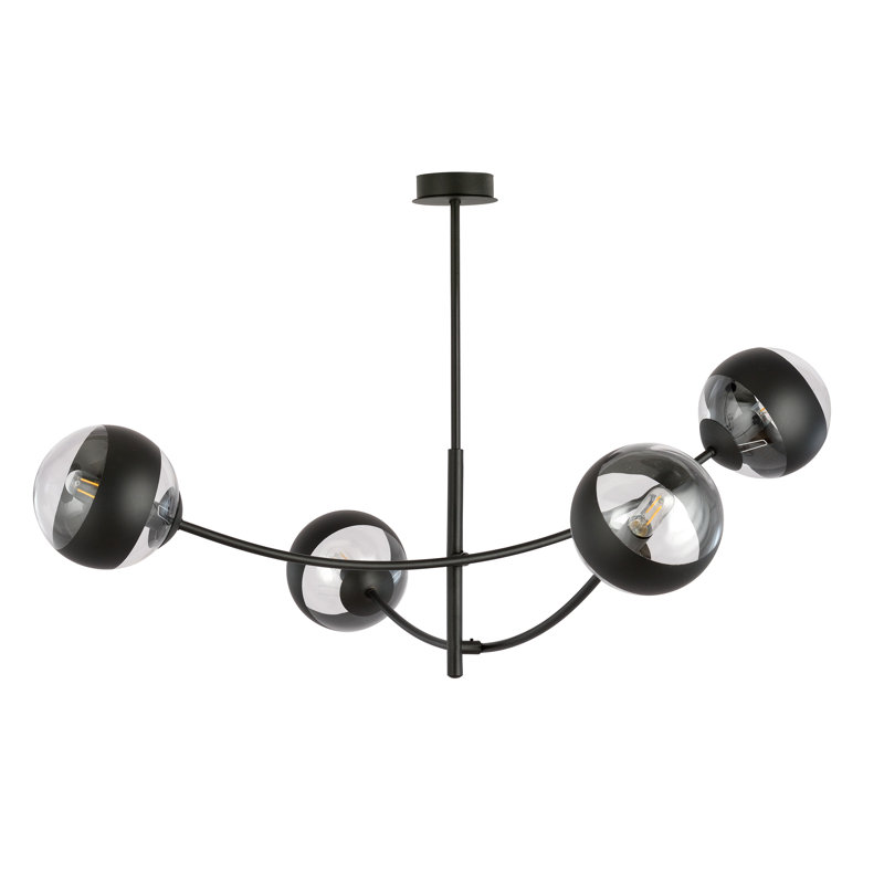 4 - Light Sputnik Chandelier, Transparent/Black