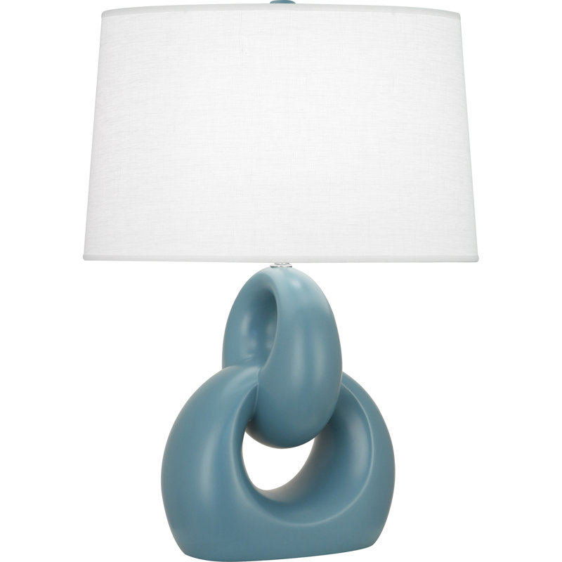 Fusion Ceramic Lamp, Steel Blue, 27" H x 11.25" W x 11.25" D