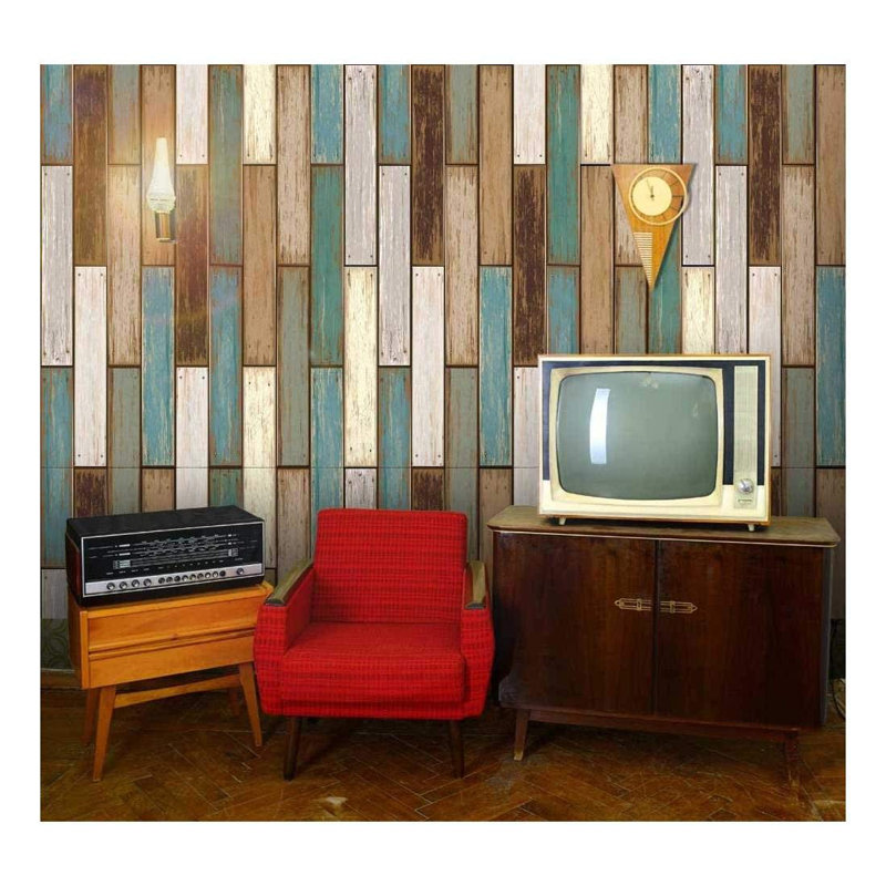 Wood Effect Panel Peel & Stick Border, 66" L x 96" W