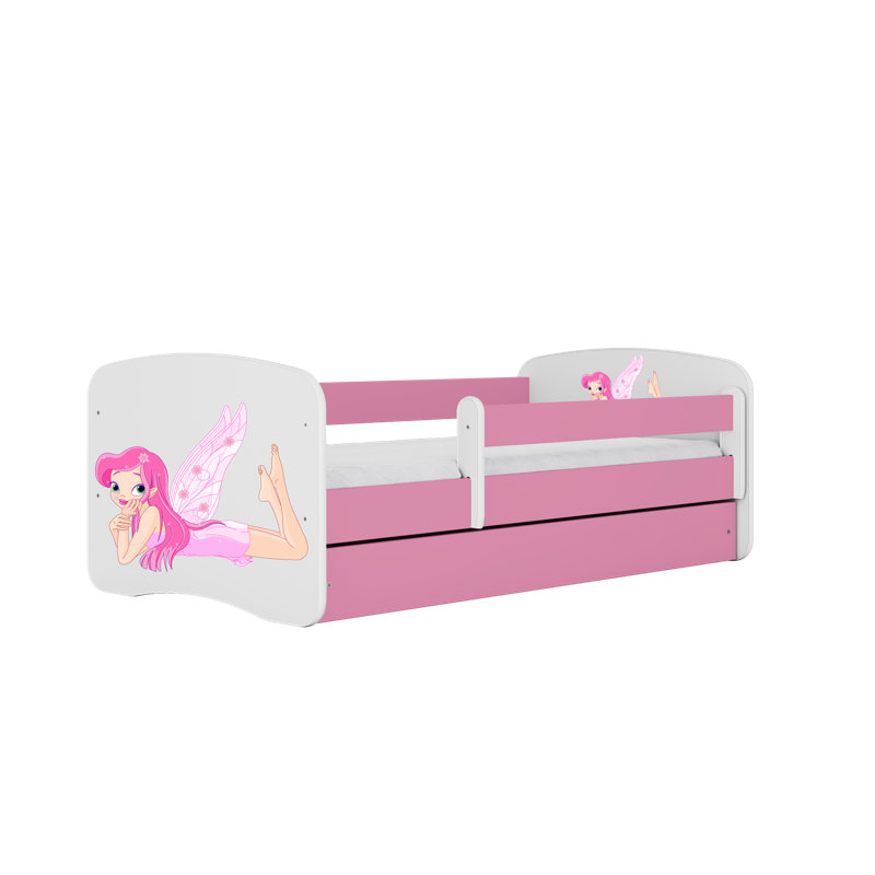 Cicero Standard Panel with Storage Included, Toddler (70 x 140cm), Pink/White