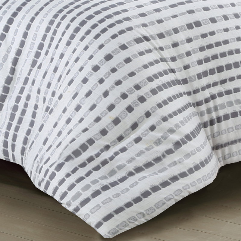 Ensemble de courtepointe Nara, Courtepointe double / grand et 2 taies décorative, Gris