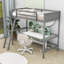 Lit mezzanine simple en bois avec échelle Gionny-731460808