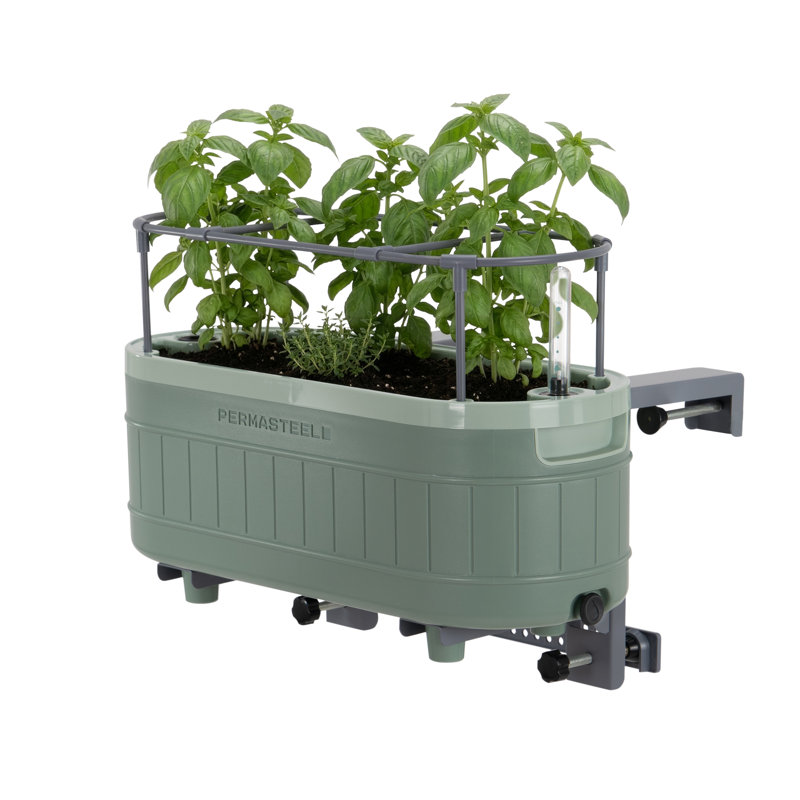 Permasteel Mini Planter W/Bracket, Green, Green