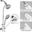 Pomme de douche à pluie à barre coulissante en acier inoxydable - Système de spa à double pomme de douche à 7 réglages avec tête en ABS de 5 po, fixation murale, barre de finition, 7 modèles de jet, débit de 1,8 gal / min