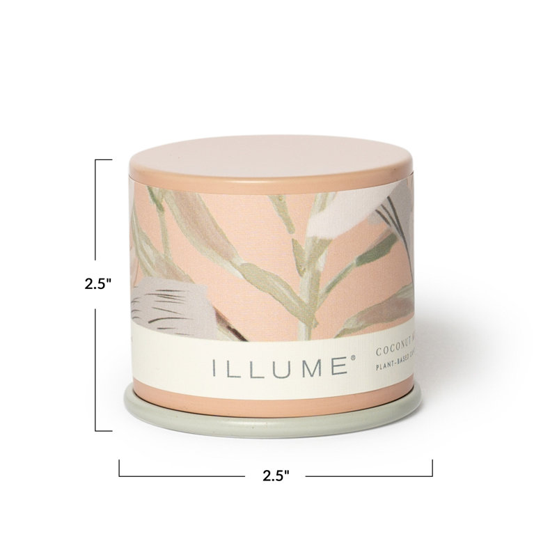 Bougie parfumée ILLUME Beautifully Done Essentials Lait de coco Mangue Demi Vanity Tin, Demi-coiffeuse