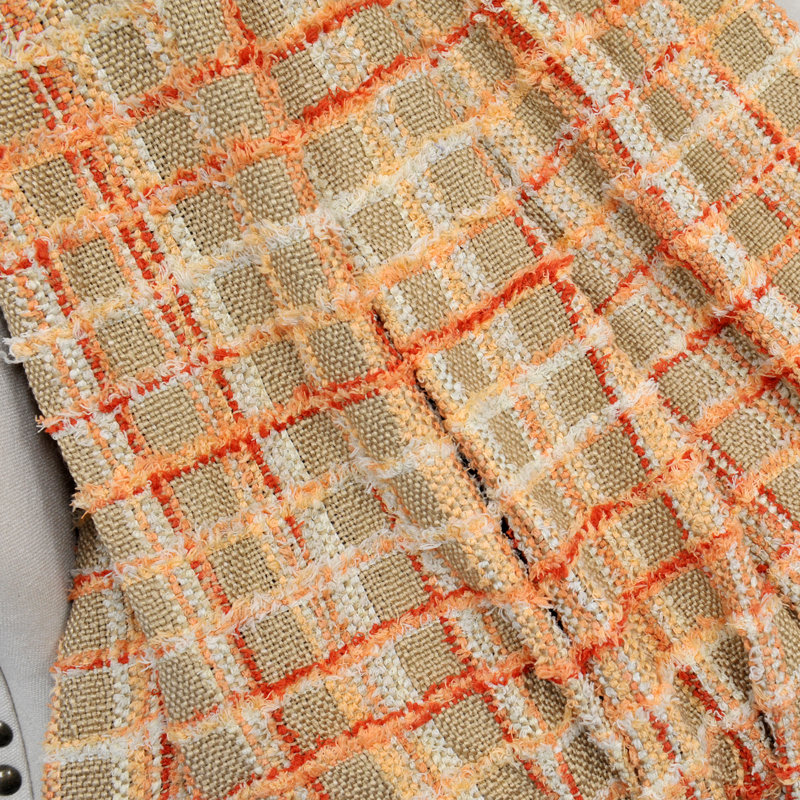 Jeté tricoté en chenille multicolore, Orange brûlé, 60 po x 80 po