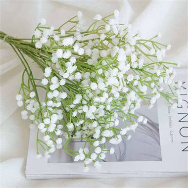 6 Pcs Babys Breath Artificial Flowers Bulk Silk Red Faux Flowers Real Touch