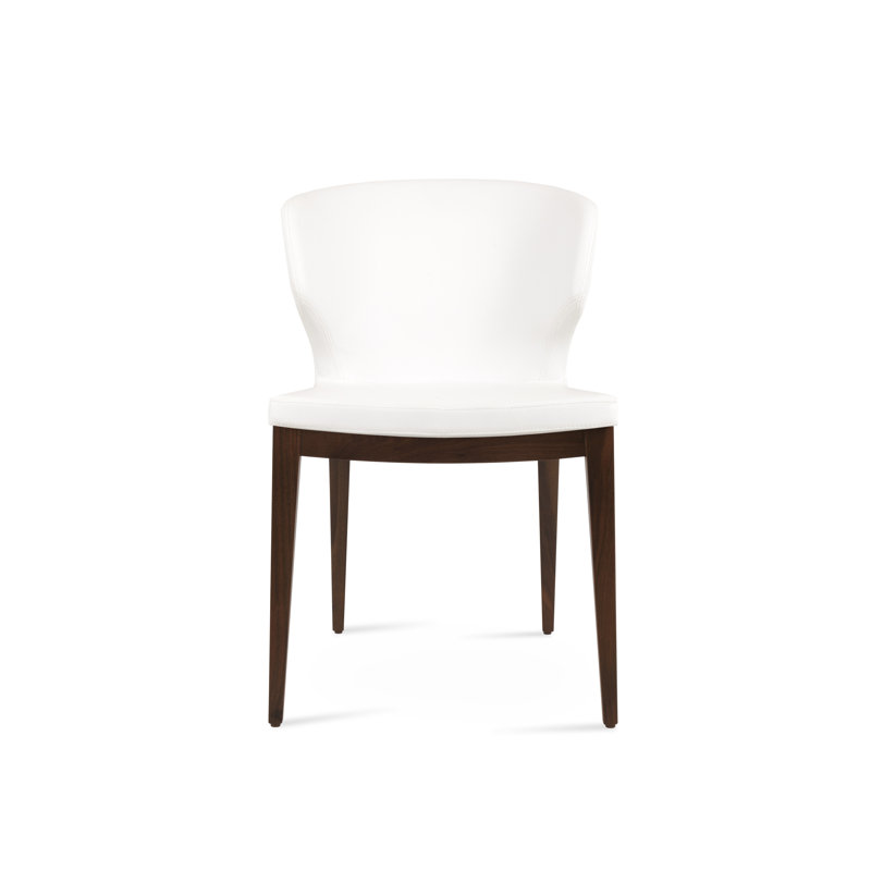 Amed Plus Wood Chair, Walnut, White