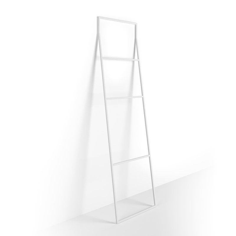 Porte-serviettes sur pied Gerla, Blanc brillant