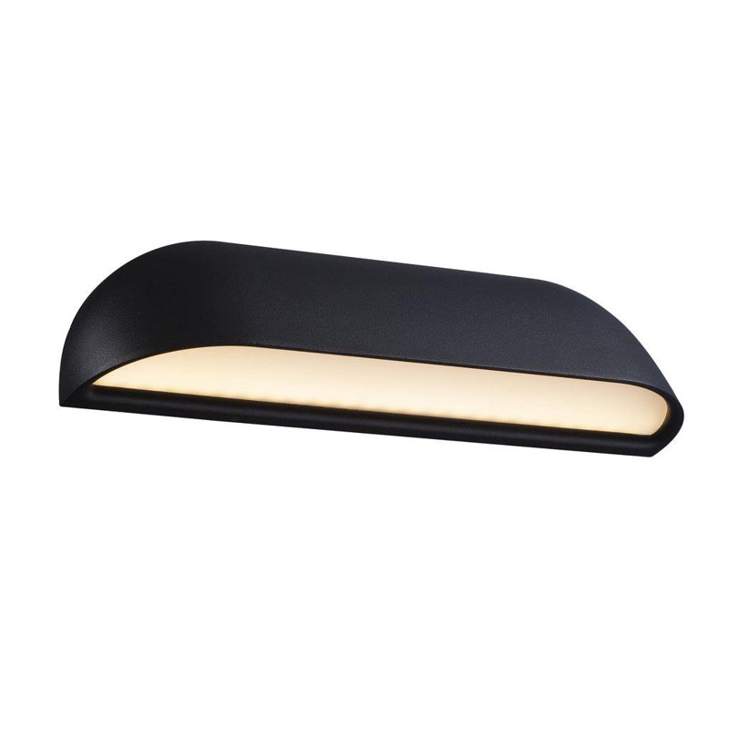 Design For The People - Nordlux 6.8cm H Integrated LED Outdoor Flush Mount, Black, 6.8cm H x 26cm W x 6.8cm D