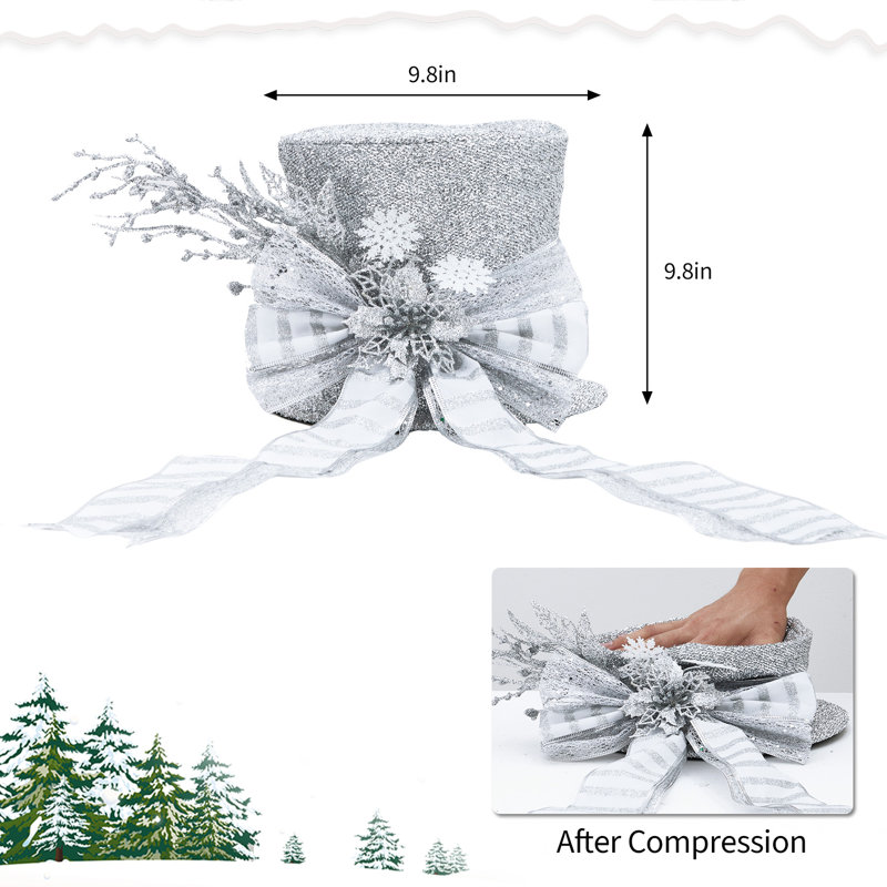 Arbre de Noël luxueux avec paillettes, décorations de Noël scintillantes, Argent
