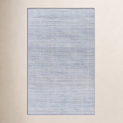 Acerra Blue Hand-Woven Geometric Outdoor Rug