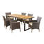 Ensemble repas 7 pièces avec coussins teck Wadsworth