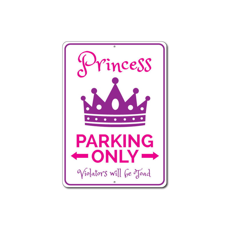 Princess Parking Sign, 18" H x 12" W x 0.06" D