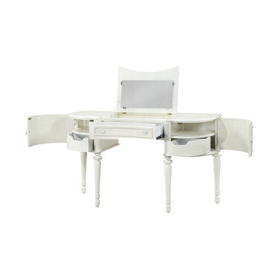 BUREAU VANITY 52,4 "AVEC MIROIR, IVOIRE
