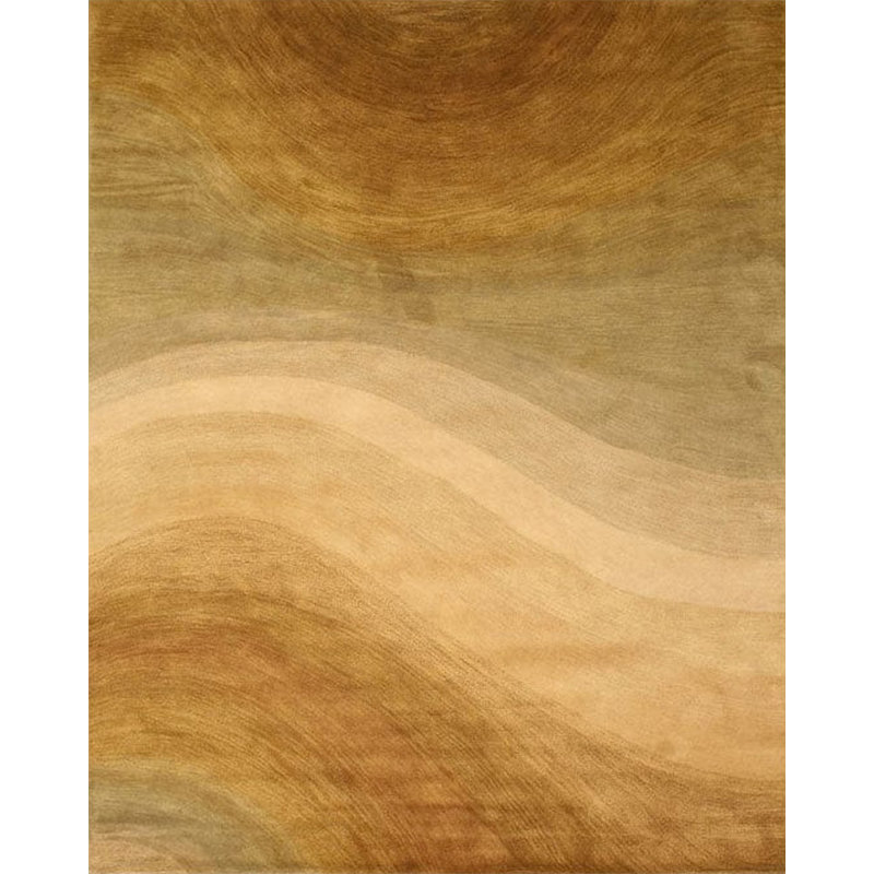 Lewis Abstract Handmade Tufted Wool Brown Area Rug, Rectangle 5' x 8'