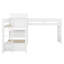 Lit simple superposé en forme de L avec bureau intégré, 4 tiroirs, ports USB et prise de courant-902639028