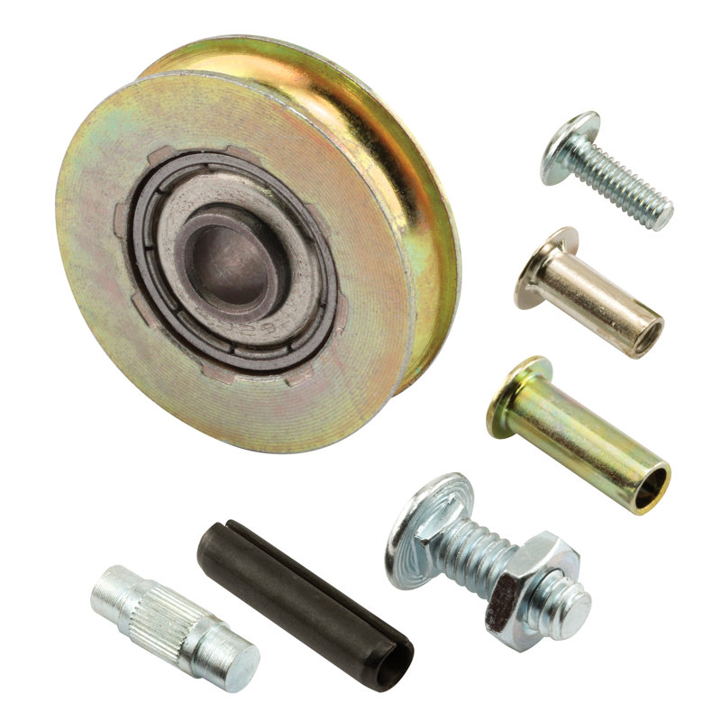 Steel Patio Sliding Door Roller Kit with Zinc Finish, 1-1/4 inch