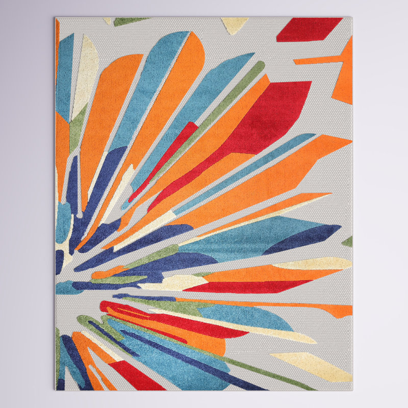Tapis de couloir d'extérieur moderne à motif géométrique abstrait, Rectangle 5 pi 2 po x 7 pi 2 po