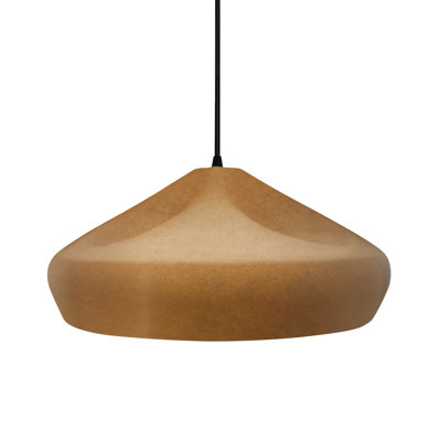 Radiance - Crease 1-Light Pendant - Antique Gold - Matte Black - 15.25"W x 6.5"H - Replaceable Bulb - Black Cord
