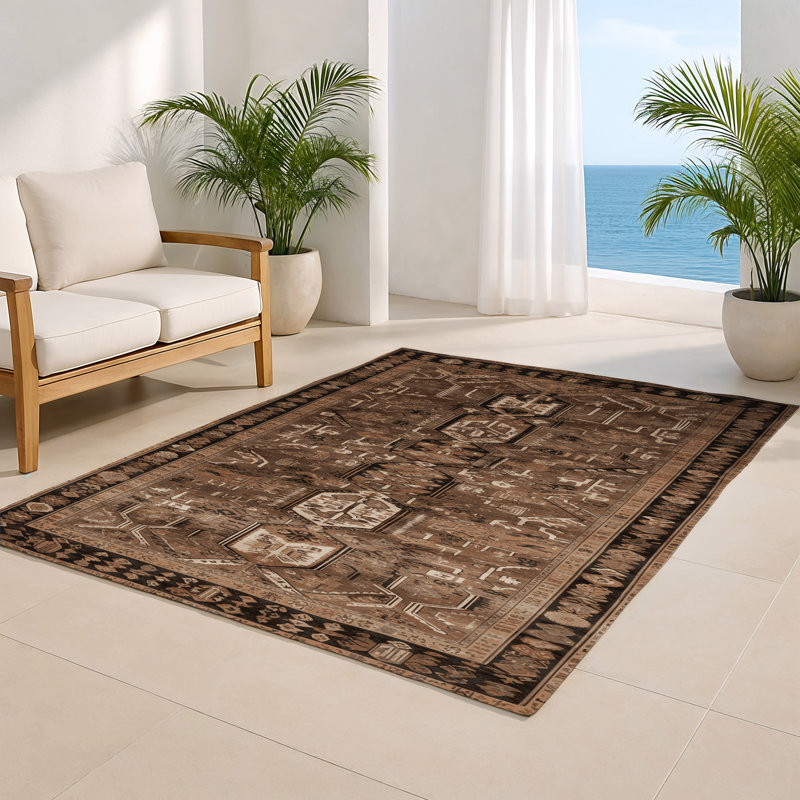Tapis turc intérieur et extérieur brun, Rectangulaire 2 pi x 3 pi