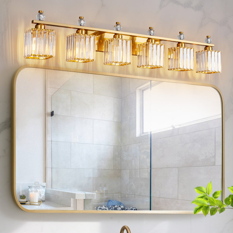 Luminaire de salle de bain Kyneisha, Doré, Six lumières